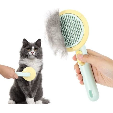 Brosse Chiens Chats,Brosse Autonettoyante Poils Morts pour Chat Chien Poil Long Court Élimine jusqu'à 95 % des cheveux morts (1/4)