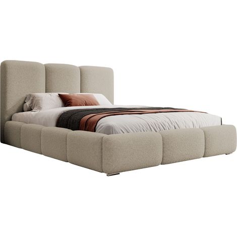 Selsey Bauro - Polsterbett 140x200 cm, mit Stauraum und Bouclé-Bezug, hellbeige (1/3)