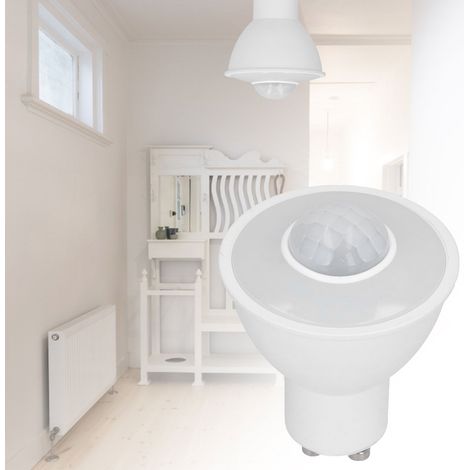 Plafonnier infrarouge GU10 avec détecteur de présence, 5 W, 500 lm, lumière blanche, idéal pour couloir ou entrée. (1/5)