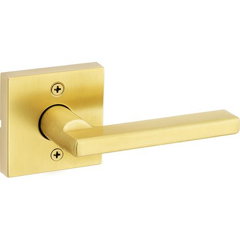 Poignée de porte factice, levier simple face pour placards, portes doubles françaises et garde-manger, laiton satiné, levier intérieur réversible (1/5)