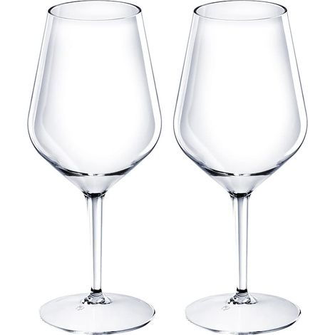 Lot de 2 verres à vin en plastique incassable - Verres à champagne - 47 cl - Transparent (1/5)