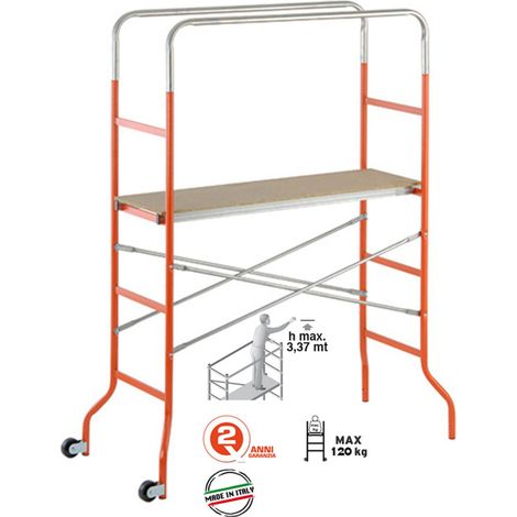 Trade Shop - TRABATTELLO MINI MIT PIANALE IN LEGNO ALTEZZIMA 3,37 M GIERRE KREO MINI - (1/3)