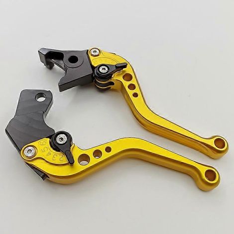 Il convient aux anciennes motos Suzuki GSXR750R, accessoires de tige de commande de klaxon et de frein en alliage d'aluminium modifié (Golden 2) (1/4)