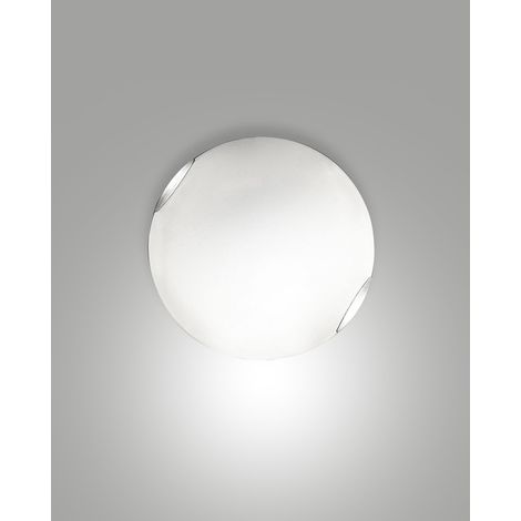 Fox Plafoniera D30 Bianco 1 Luce Cromo Metallo Collezione FOX Ideale per Ambienti Moderni