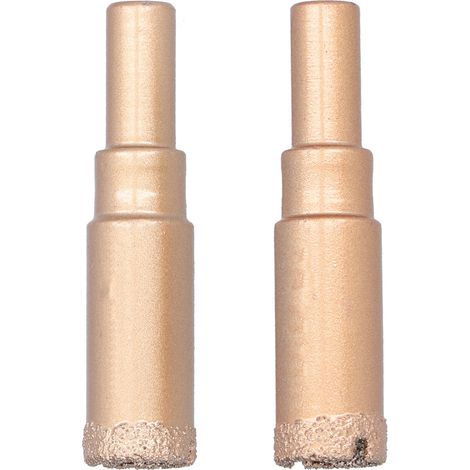 2Pcs Forets Diamantés 16mm, Port d'Évacuation Large Coupe, Scie à Trous Brasée Haute Torsion pour Verre, Porcelaine, Carrelage, Pierre, Marbre (1/5)