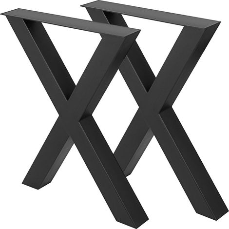Pieds de table en métal noir 72 x 79 cm acier haut de gamme style champêtre parfaits pour café bureau ou bar (1/5)