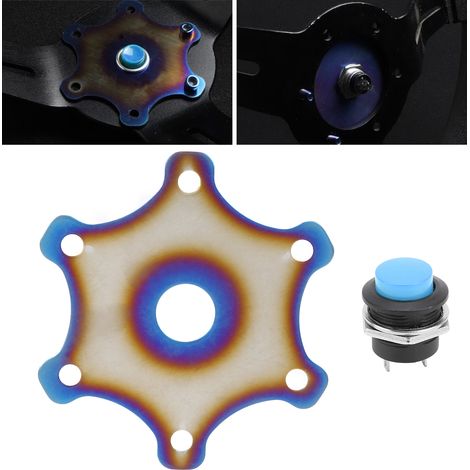 Cache universel pour klaxon, cache bleu pour boutons de volant de course, pour modification automobile. (1/5)