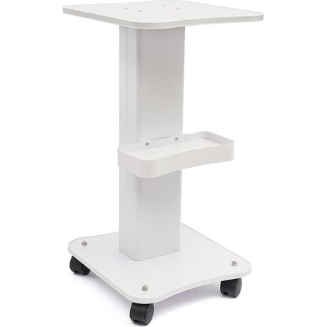 Chariot multifonction en métal - Chariot cosmétique avec roulettes - Pour salon de bureau, cosmétique polyvalent pour salon de beauté, hôpitaux, coiffeurs, blanc (1/5)