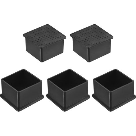 5 Pièces Bouchons Carrés en Plastique 47 x 47mm Noir (1/5)