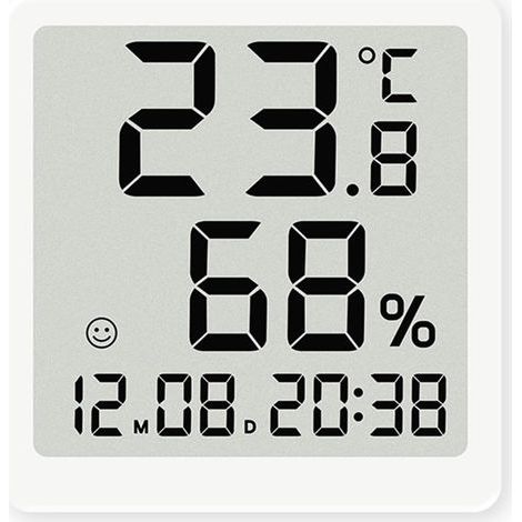 Elektronischer Wecker mit magnetischem LCD-Display – Anzeige von Temperatur, Luftfeuchtigkeit und Datum – Batteriebetrieben – 12-/24-Stunden-Anzeige (°C) – Weiß (1/5)