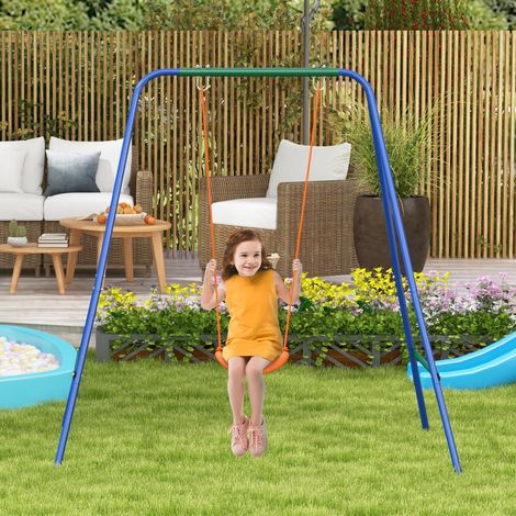 Multicolore - Balançoire de jardin 2-en-1 pour 6 mois-8 ans, ceinture sécurité, jeu extérieur, siège confortable, accessoire de loisir