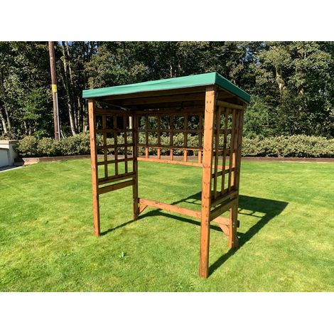 Charles Taylor Wentworth Wooden Arbour Shelter 2 Seater Frame Garden Green