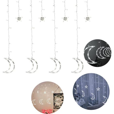 Weihnachtslichter, Lichterketten, Monde, kaltweiß, Weihnachten, kaltweiß (1/5)