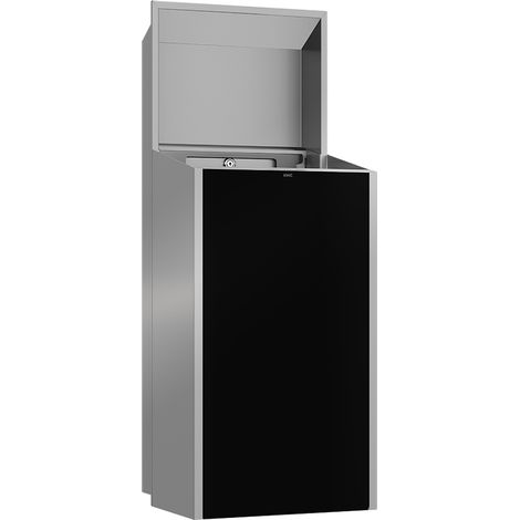 KWC AR Abfallbehälter, EXOS, Edelstahl, UP,  304x790x251 mm, Front ESG schwarz, 30l