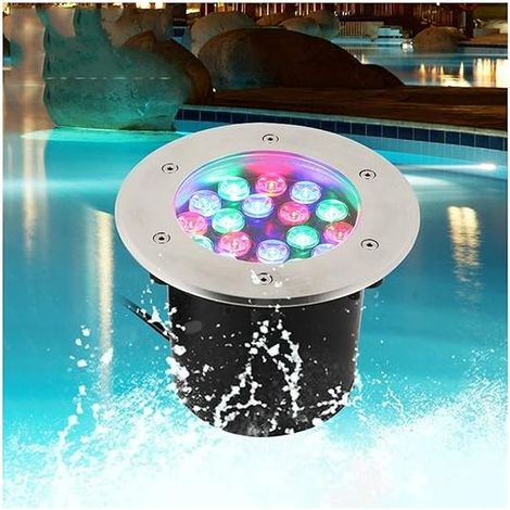 6W Spot LED Encastrable Extérieur,RGB Projecteur de Piscine IP68 Étanche Inoxydable Lumière Souterraine pour Jardin Étang Piscine Terrasse (1/5)