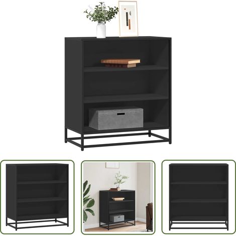 vidaXL Sideboard Schwarz 68x35x76 cm Holzwerkstoff und Metall (1/5)