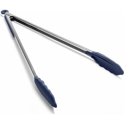 Pince Cuisine Silicone Extra Longue, Résistante à 315°C, 40cm, Bleu (1/5)