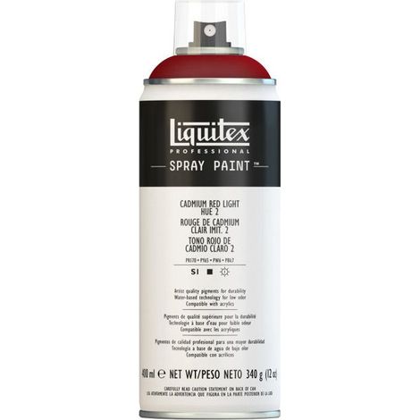 Bombe de peinture - Rouge de cadmium clair n°2 - 2510 - Acrylique - 400ml - Liquitex (1/2)