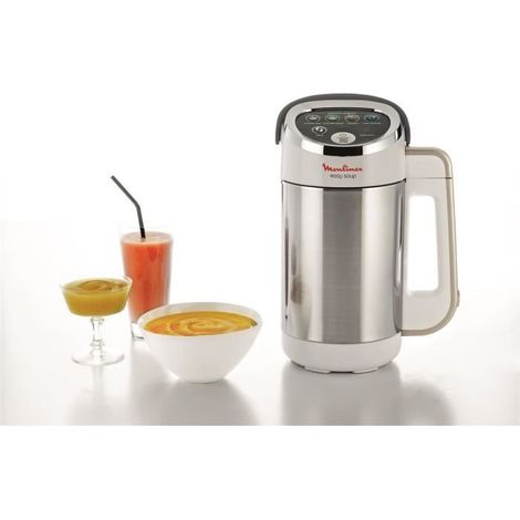 Moulinex Easy Soup frullatore termico 5 programmi automatici doppia parete capacità 1.2 L frullatore zuppa vellutata conserva in caldo apparecchio a zuppa 1000 W inox LM841B10 [Comandi in inglese]