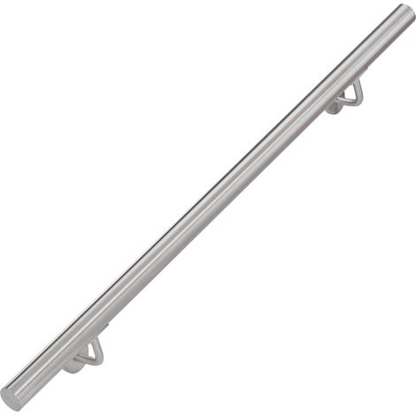 Corrimano in acciaio inox per scala interno esterno 100 x 7,5 cm design elegante argento 130009422