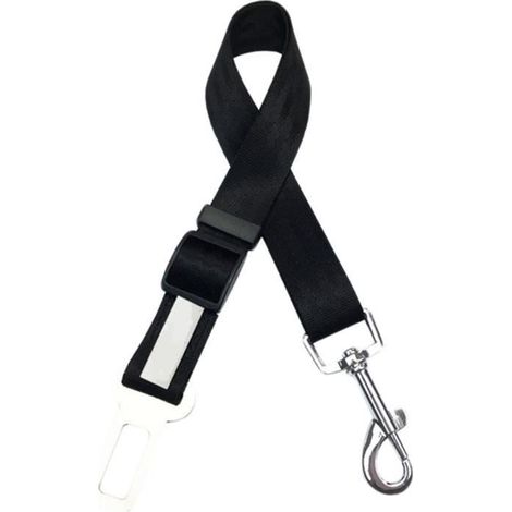 Laisse de Sécurité pour Chien - Universelle - Ajustable 40-70 cm - Nylon Durable - Couleur Noir (1/4)