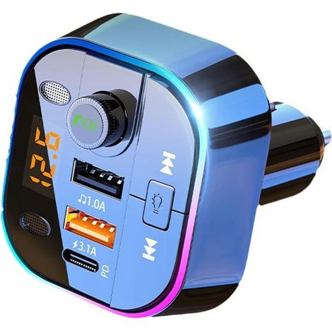 Adattatore audio wireless per auto, trasmettitore FM, caricabatteria per auto, ricevitore audio wireless, sistemi di altoparlanti, caricabatteria multifunzione per veicoli