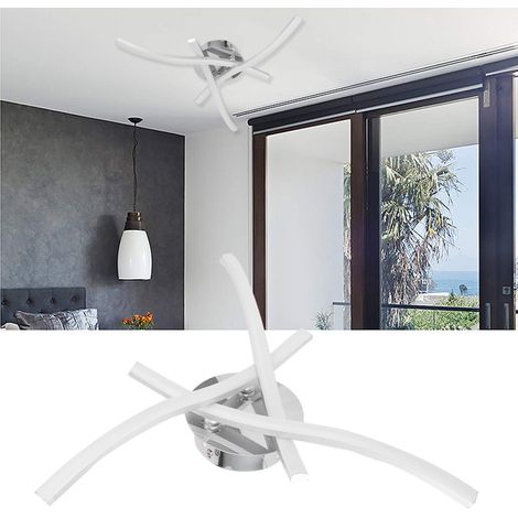 Plafonnier LED style nordique moderne à bande ondulée, lampe pour salon/chambre, lumière blanche AC85265V (1/5)