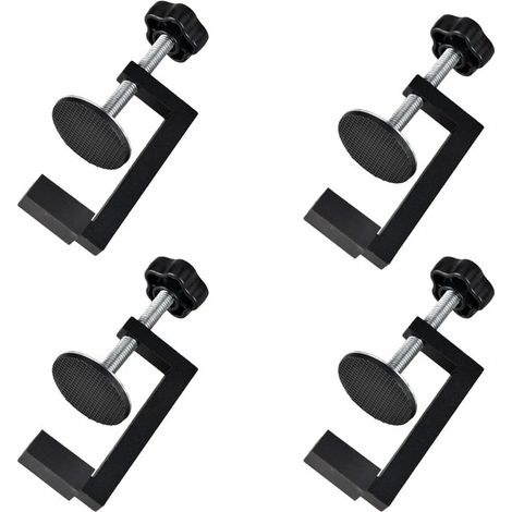 4 serre-joints en G de 8 à 57 mm – Serre-joint à vis en acier inoxydable avec patin en caoutchouc antidérapant – Serre-joint de table réglable – Serre-joint universel pour le travail du bois, le souda (1/5)