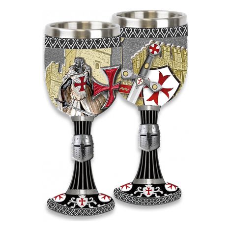 Coppa cavaliere templare in resina