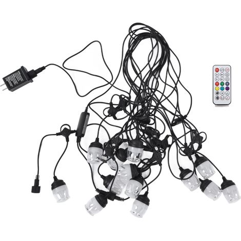 Guirlande lumineuse LED RGB étanche, contrôle par application, télécommande 21 touches, décoration festive, prise US 110-240 V (1/5)