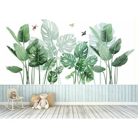 Stickers Muraux Plante Tropical Autocollant,Stickers Muraux Tropicaux Plante Feuille Palmier,Plante Verts Décoration Murale Chambre Salon Bureau (0)