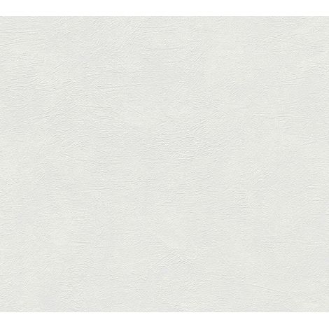 Papier peint intissé uni blanc Tapisserie 10,05 x 0,53 m structure gaufrée Papier peint style minimaliste à peindre idéal pour salon (1/4)