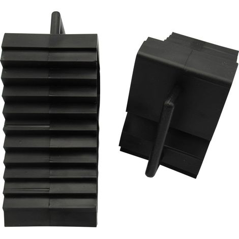 X2 Black Wheel Chocks with Handle - Tyre Caravan Truck Motorhome Car (1/5)