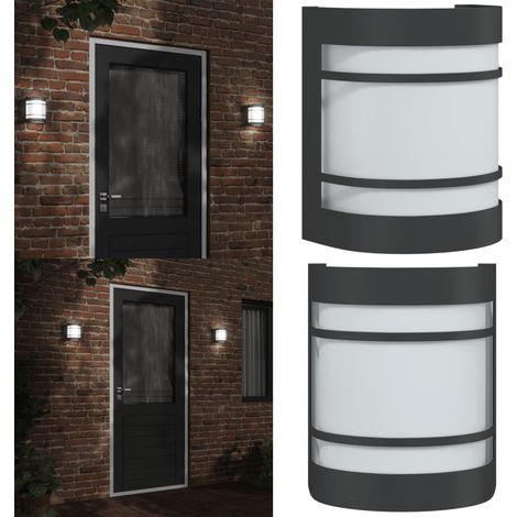Außenwandleuchte Schwarz Edelstahl - Outdoor Wandleuchte - Gartenleuchte - Edelstahl Lampe - LED Wandleuchte - Gartenbeleuchtung - Home & Living (1/5)