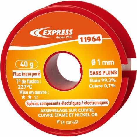 Bobine di filo di stagno 11964 1 mm 99,3% 40 g AUTRES