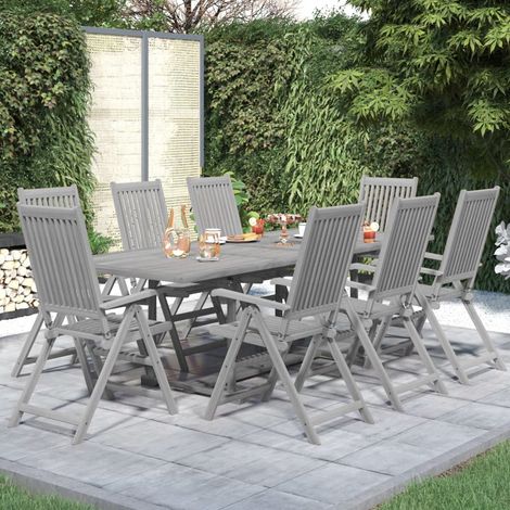Set da Pranzo da Giardino 9 pz Legno Massello di Acacia vidaXL (1/5)