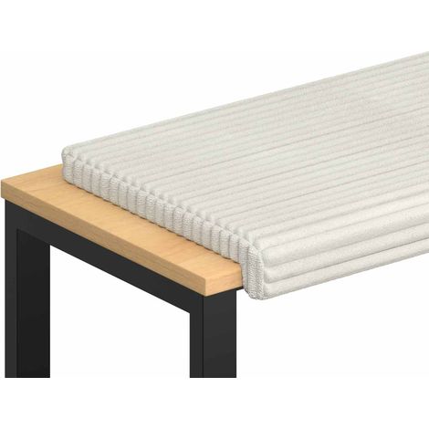 Coussin de banc Velours côtelé en peluche Crème vidaXL (1/5)