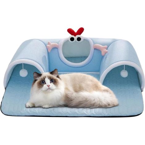 Lit tunnel pour chat - Coussin de couchage pour chat avec tunnel de jeu - (1/5)