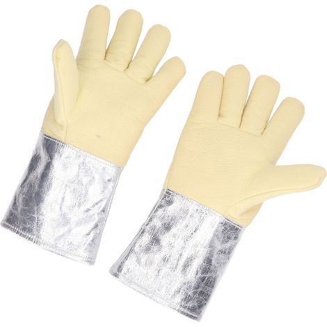Gants de soudure en aluminium, résistants à la chaleur extrême, isolation thermique, paire de gants ignifuges pour industrie, soudage et lutte contre les incendies. (1/5)