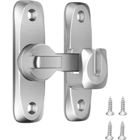Verrou Porte Coulissante,90/180 Degrés Serrure Porte Interieure Avec Vis Loquet Portes Verrou Serrure De Fermeture Interieure Coulissante pour Portes Fenêtre Chambre Salle Bain Armoire à Vin Jardin (1/5)