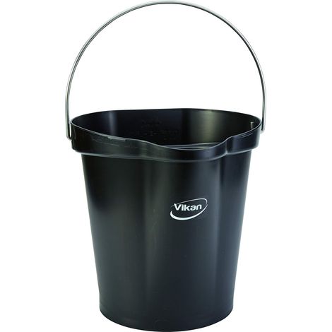 Vikan - Secchio igienico - Con beccuccio per versare - Graduato - Nero - 12L (1/4)