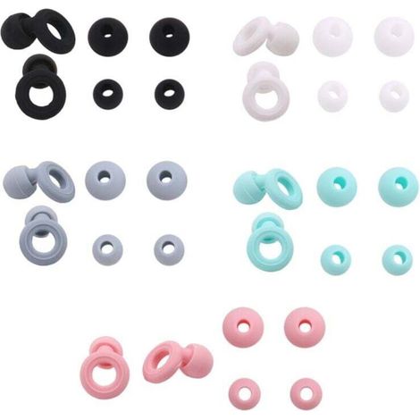 5 Pairs of Silent Loop Earplugs for Noise Reduction Sleeping Silicone Swimming Anti-Noise Motorcycle (1/4)