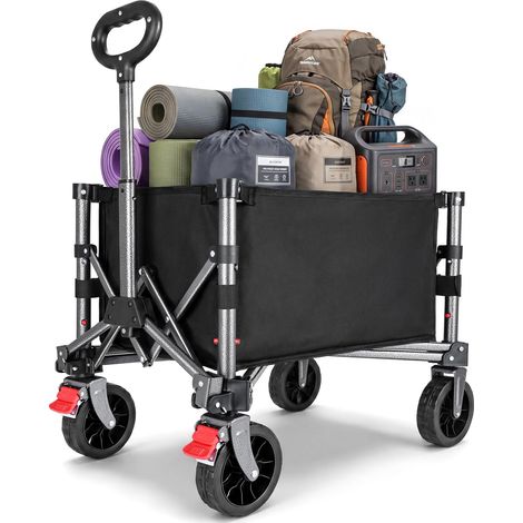 Chariot Pliable 70L 80kg Compact, Fermeture Éclair Latérale (1/5)
