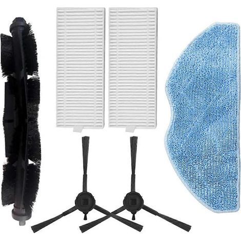 Brosse latérale principale, filtre HEPA et serpillière pour aspirateur robot Tefal Rowenta X-PLORER Série 75S RR8577WH (1/5)