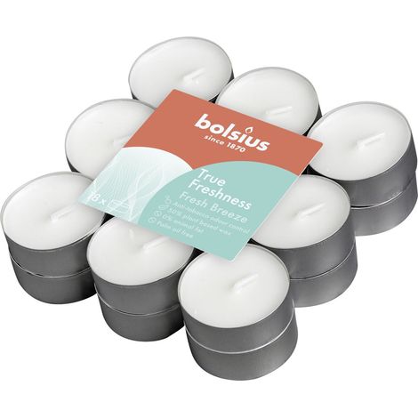 Bolsius Duftteelichter True Freshness Frische Brise Ø 3,8 cm, 18er Pack Teelichter