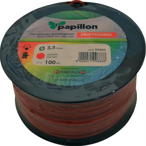 FILO NYLON per Decespugliatore PAPILLON TONDO Profilo 3,5 mm rotolo 100 metri (1/2)