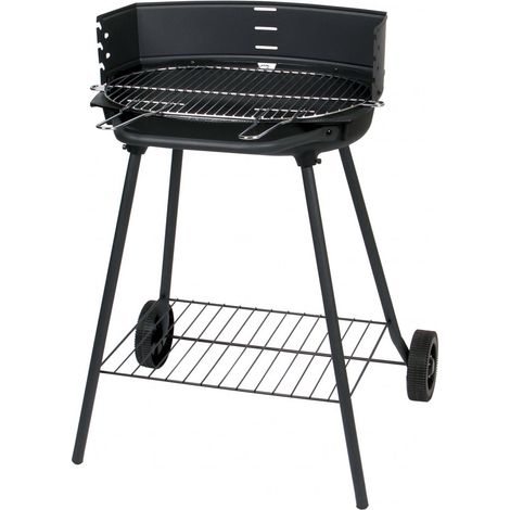 Somagic – Barbecue portable fonte 8/10 convives – Cuve en fonte – 2 brûleurs – Longueur 120cm – Hauteur 100cm – Pour cuisson au charbon
