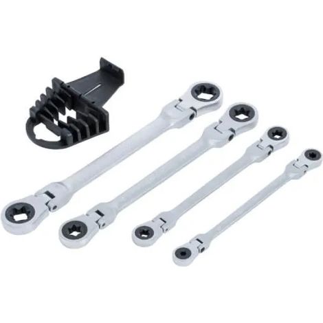 Chiavi ad anello con cricchetto BGS TECHNIC Doppio cromato acciaio