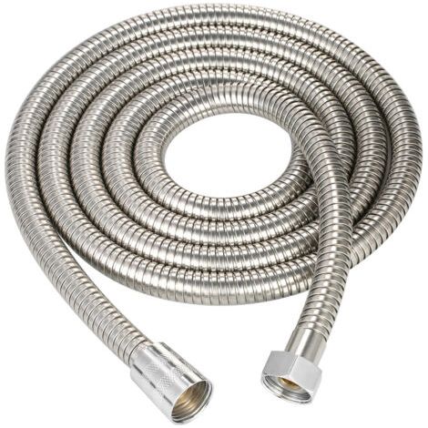 Flexible de douche extra long de 200 cm (79 pouces), tube flexible en acier inoxydable, pour pommeau de douche à main, flexible de remplacement avec raccord en laiton, étanche