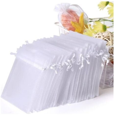 AHLSEN 100pcs White Organza Bags, 7x9cm, Organza Gift Pouch, Jewelry Pouch, Wedding Bags, Lavender Sachets, Wedding Favor (1/5)
